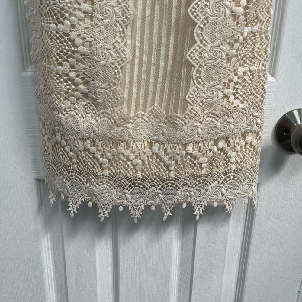 Free People Honey Mini Lined Dress ECRU Cream Lace NWT Fairy Whimsical 0 - Picture 9 of 16